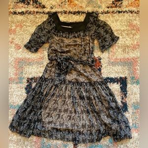 Philip Lim 3.1 black beige flower dress size 10
